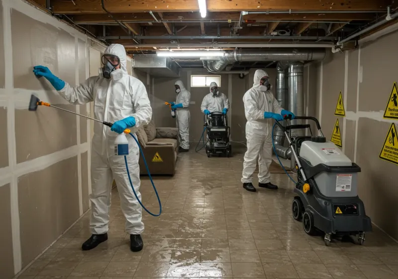 Basement Moisture Removal and Structural Drying process in Detroit-Shoreway, OH